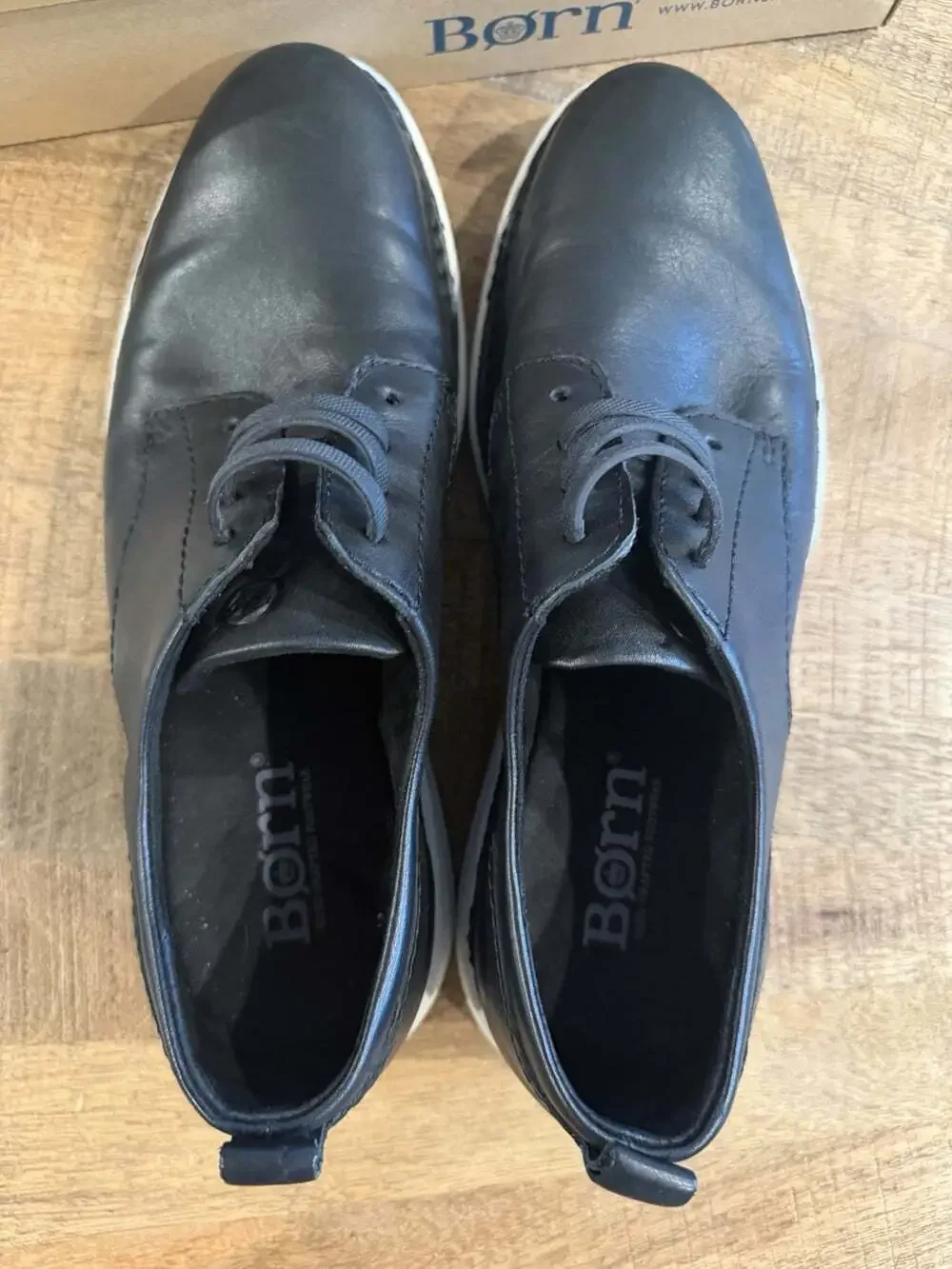 Born Todd Black Leather Casual Oxford Shoes Men’s Size 9 M BM0006803 w/ Box